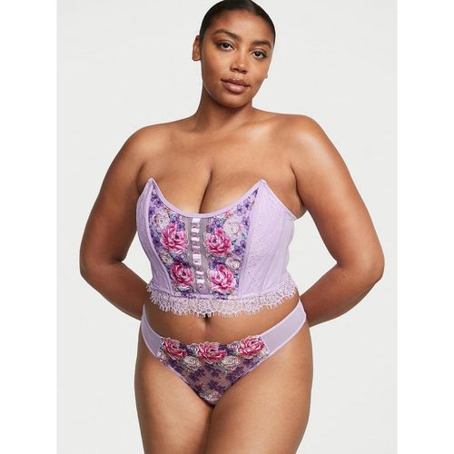 Victoria's Secret Dream Angels Floral Embroidery Strapless Corset Top  Purple (XS)