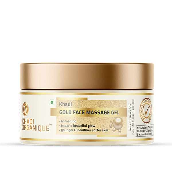 Khadi Organique Gold Face Massage Gel For Face, Makes Skin Glow And