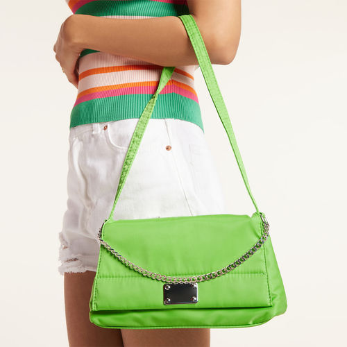 Buy BRIGHT GREEN QUILTED FLAP SHOULDER BAG for Women Online in India