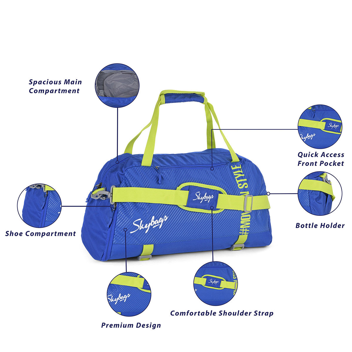 Buy Skybags Active Duffle (H) Blue Online