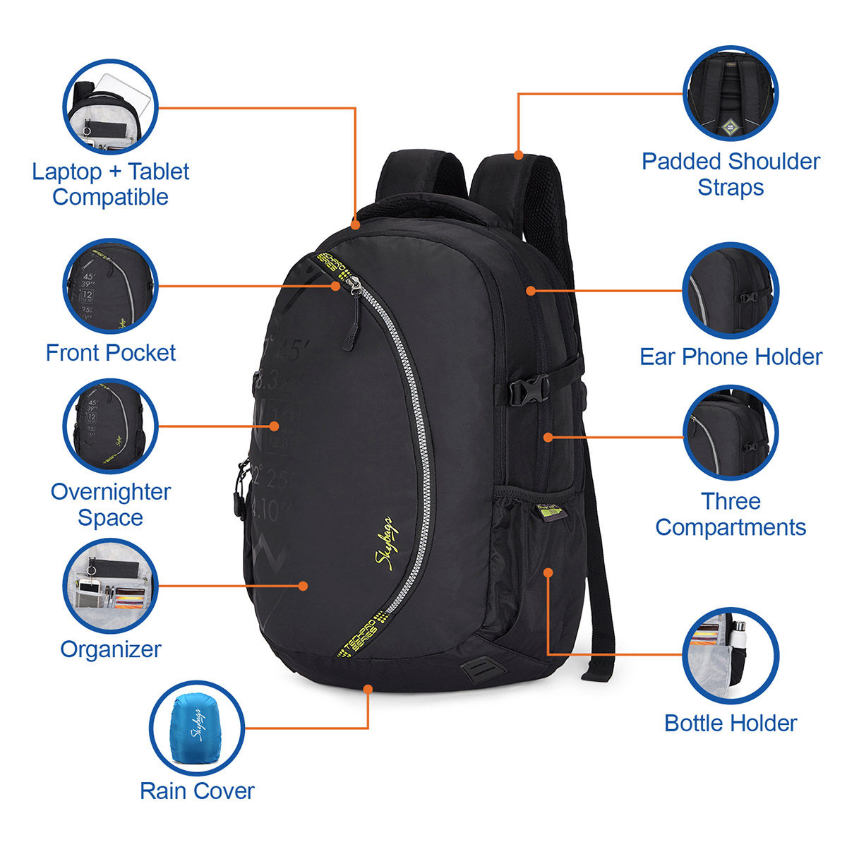 Buy Skybags Xylo Plus 01 Laptop Backpack (H) Black Online