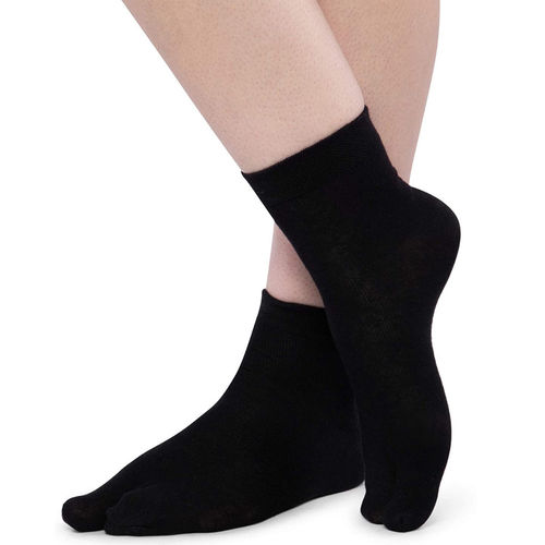 NEXT2SKIN Women's Ankle Length Cotton Thumb Socks, Pack of 5 (Black&Skin)