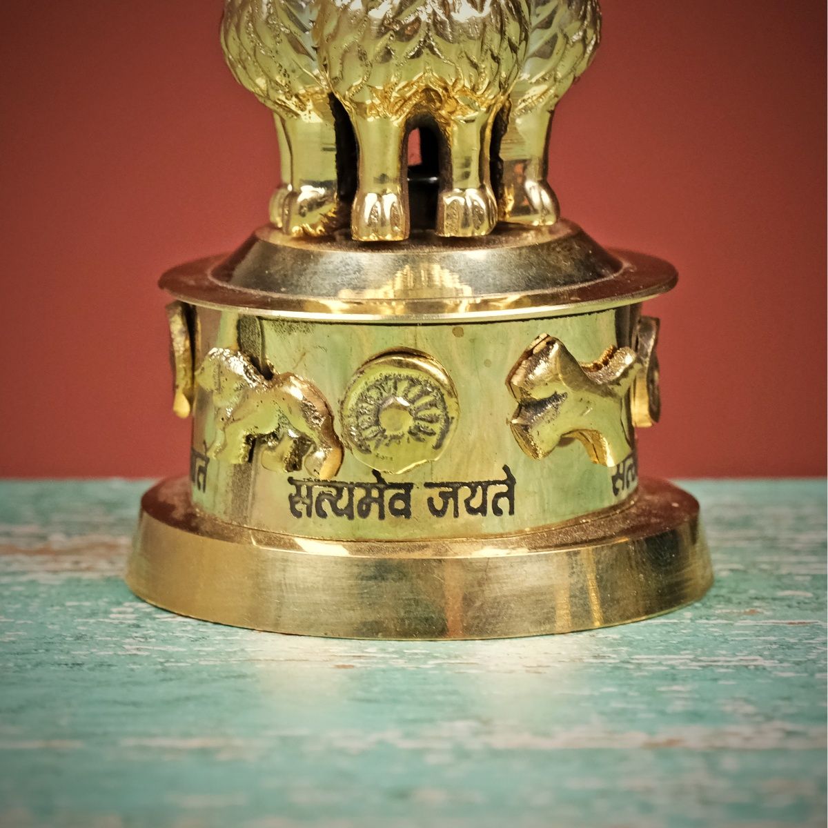 Buy Ekaa Handicrafts Brass Ashok Stambh Decorative Indian Emblem Ashok ...