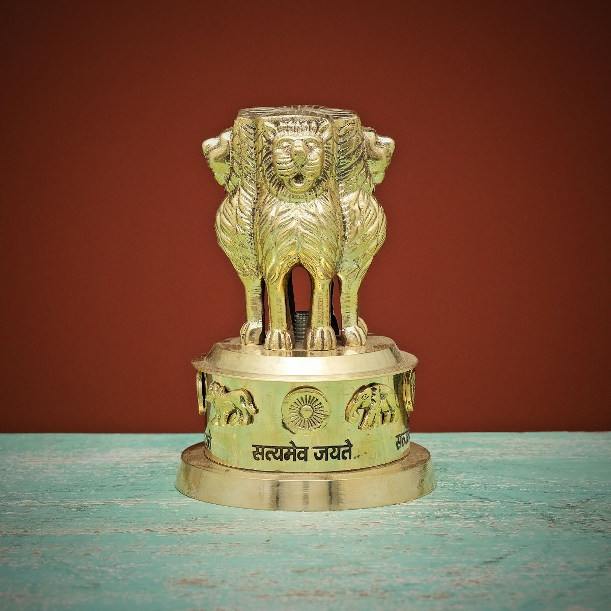 Buy Ekaa Handicrafts Brass Ashok Stambh Decorative Indian Emblem Ashok
