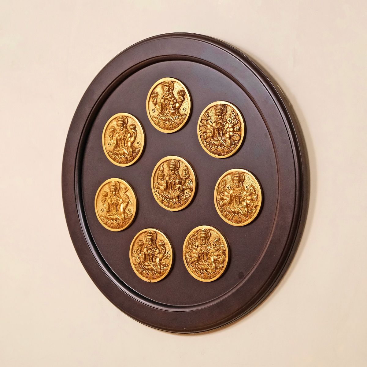 Ekaa Handicrafts Brass Ashta Lakshmi Round Frame Hanging: Buy Ekaa ...