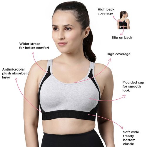  Grey Wide Back Bras For Women Wirefree Padded Lift
