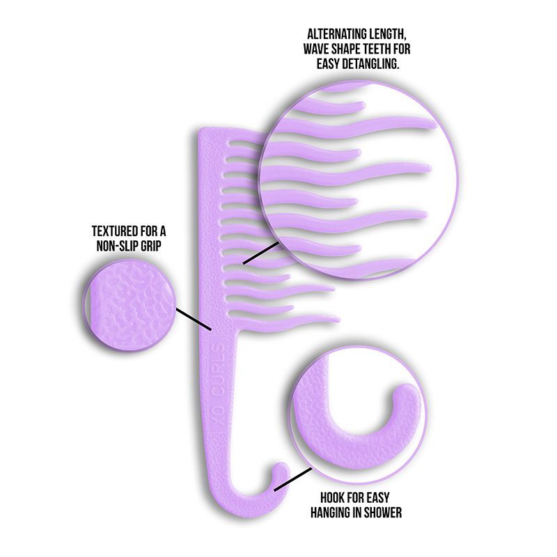 XO Curls Shower Detangling Comb Lavender Buy XO Curls Shower Detangling Comb Lavender