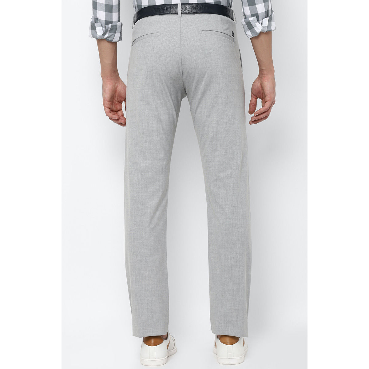 Buy Men Grey Slim Fit Check Casual Trousers Online - 321984 | Allen Solly