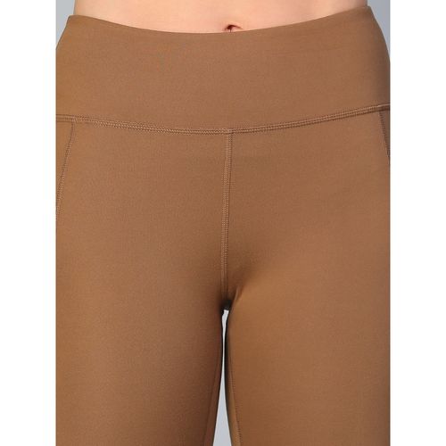 Buy Athlisis Women Khaki Ankle Fitted Gym Tights Online