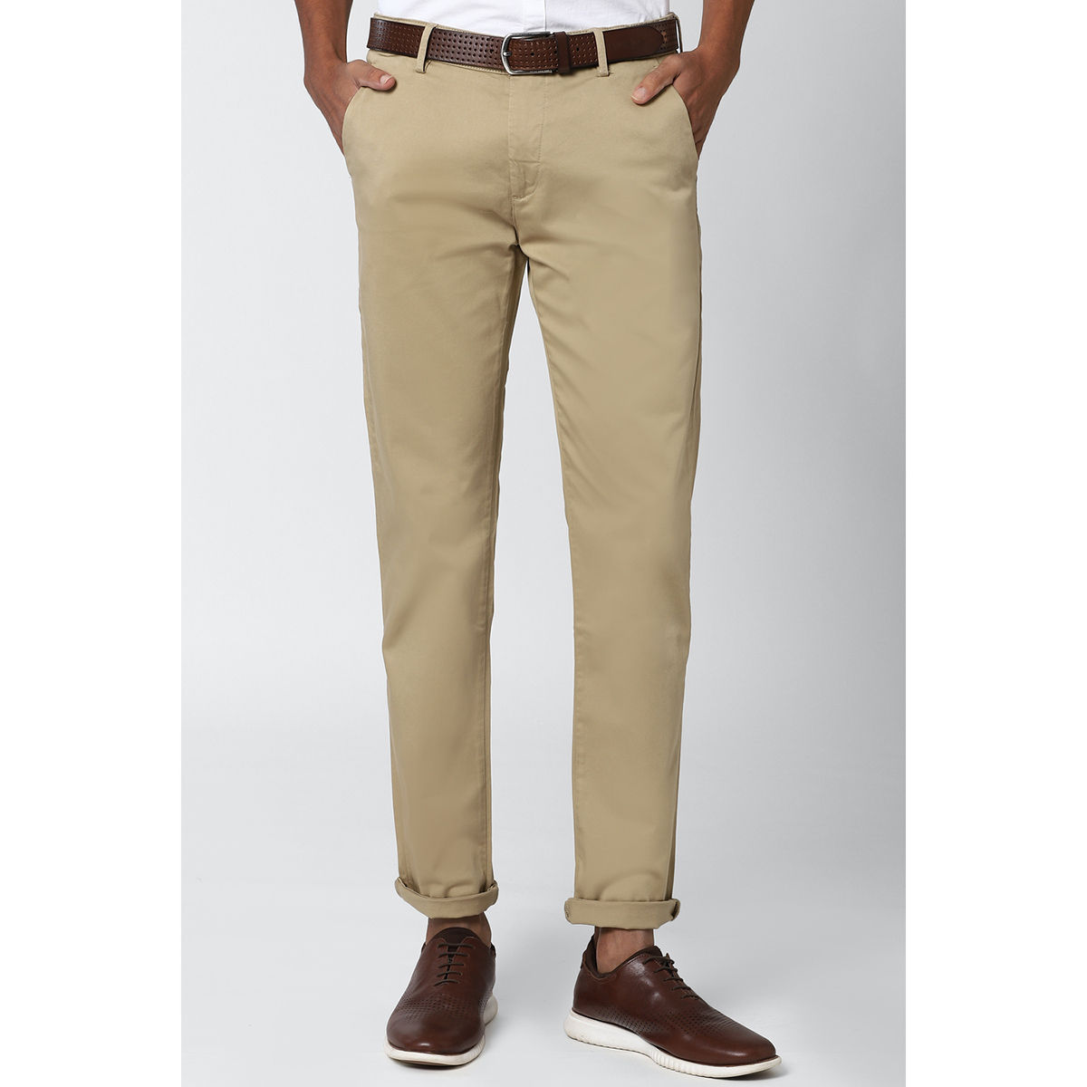 Louis Philippe Sport Mens Slim Fit Casual Trousers LYTF1S01463Khaki32   Amazonin Clothing  Accessories