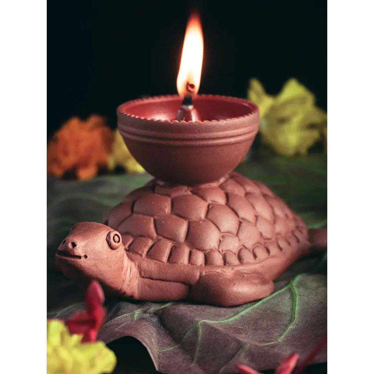 Amalfiee Ceramics Terracotta Tortoise Diya