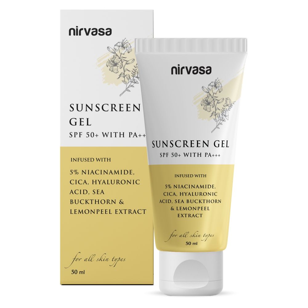 Nirvasa Sunscreen Gel with Niacinamide - Lightweight, No White Cast & Broad Spectrum - SPF 50+ PA+++