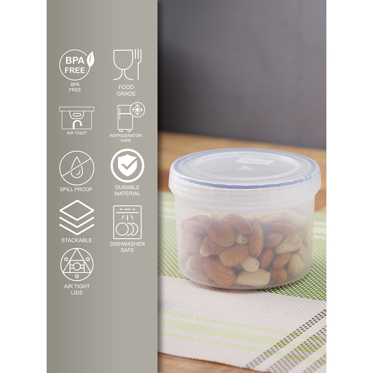 Lock & Lock Round Twist Series Plastic Food Storage Container 330 Ml 1