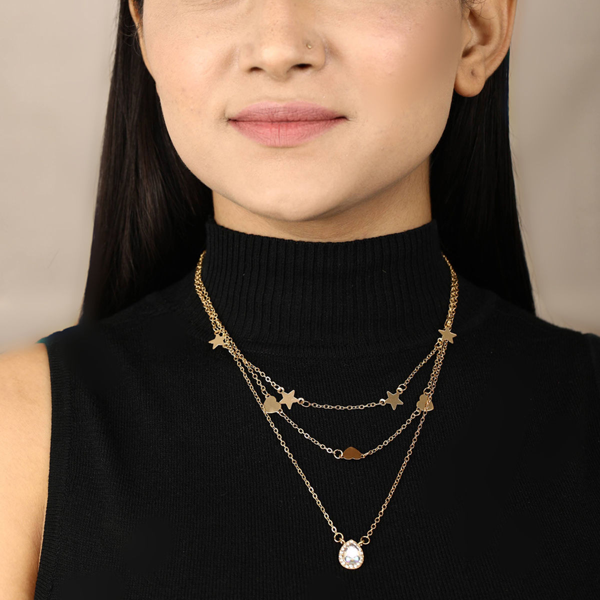 アクセサリー Octi Layered  Pendant Necklace ORAZIO 2PCS Layered Necklace for Women Girl Cross Blessed Virgin