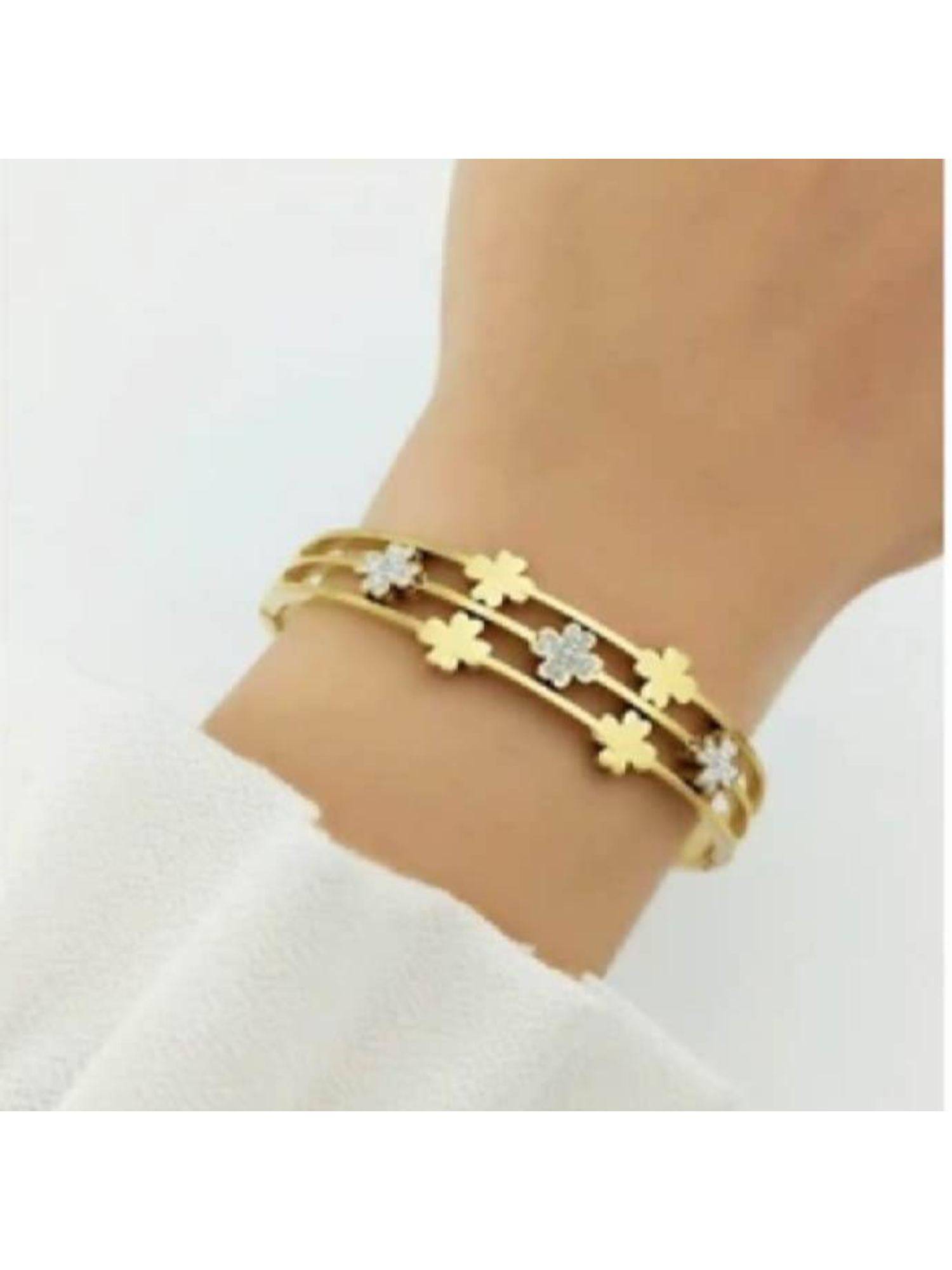 Dkane Designs White Stainless Steel Gold Plated Bracelet