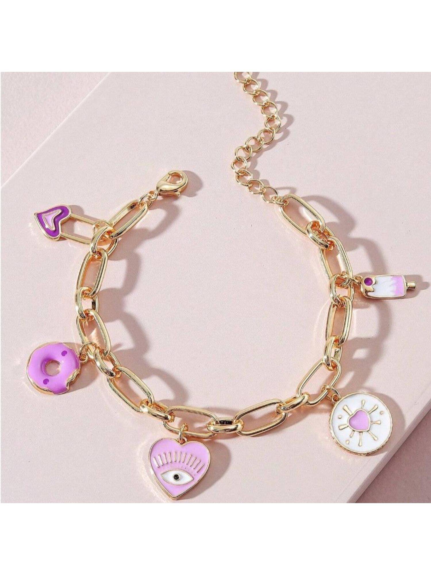 Dkane Designs Pink Alloy Gold Plated Bracelet