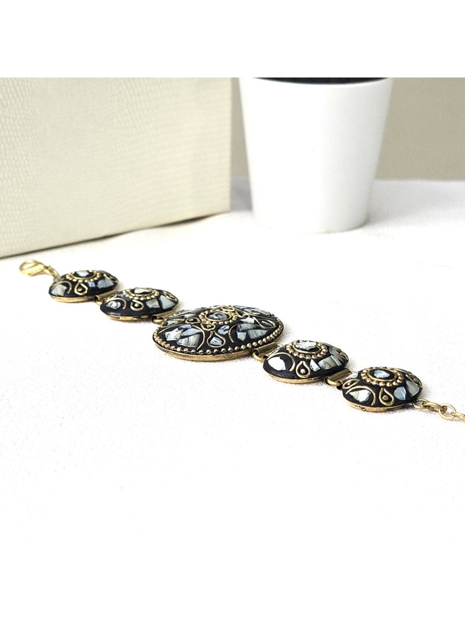 Dkane Designs Grey Brass Plated Bracelet