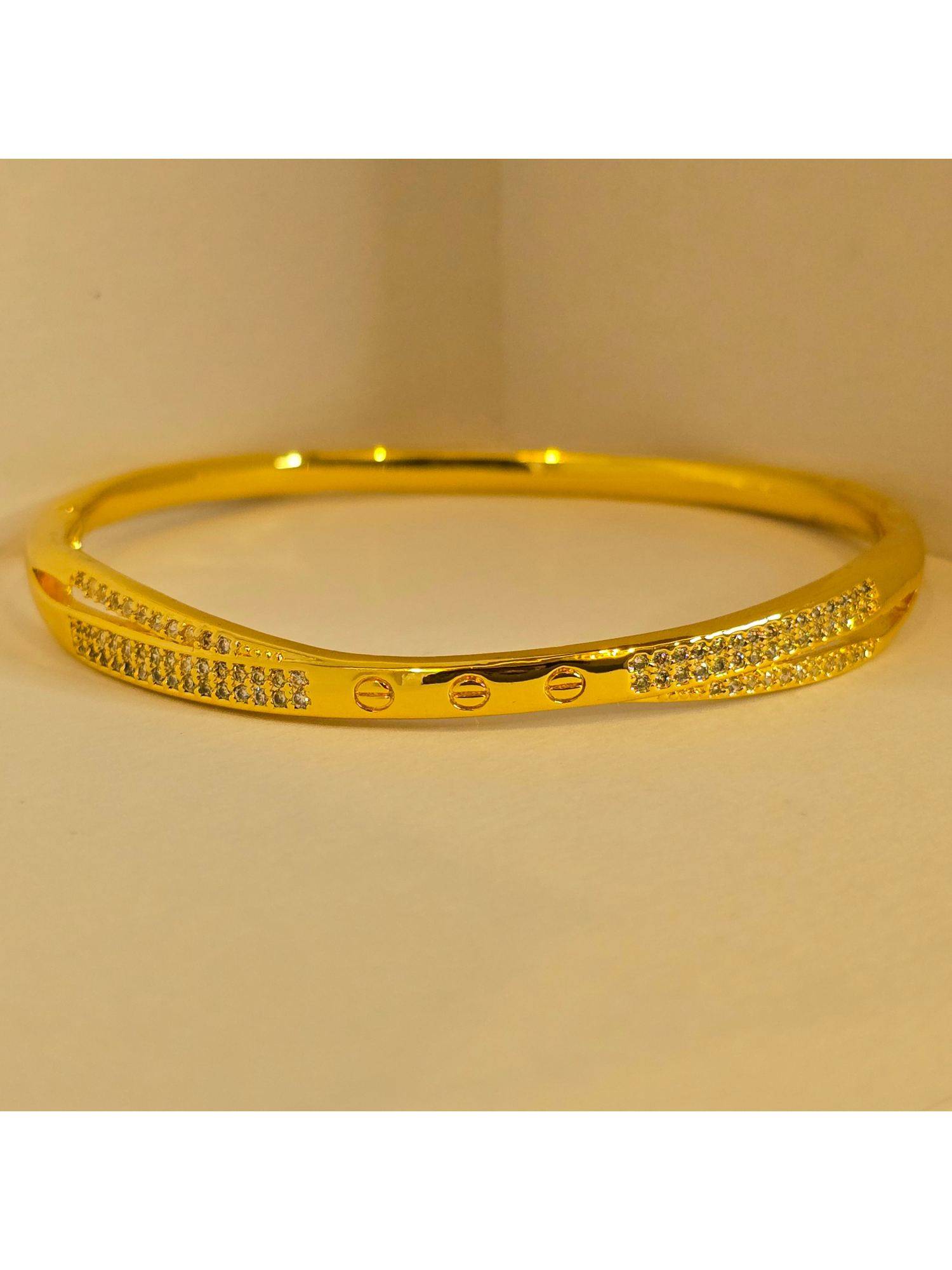 Dkane Designs White Stainless Steel Gold Plated Bracelet