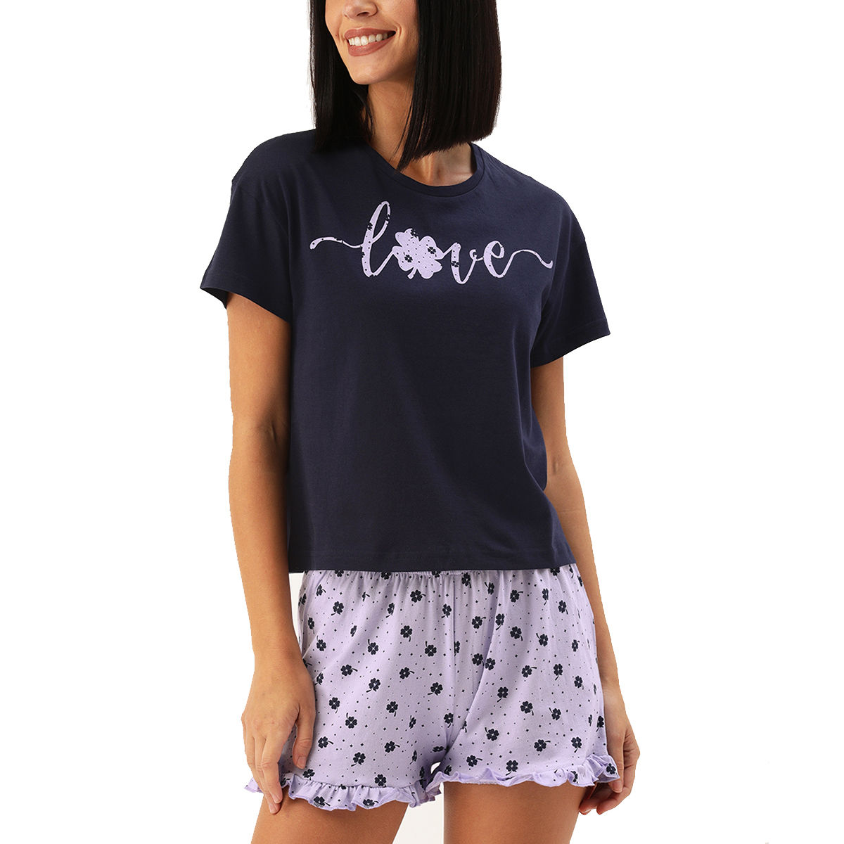 Slumber Jill Navy / Lavender Clover 