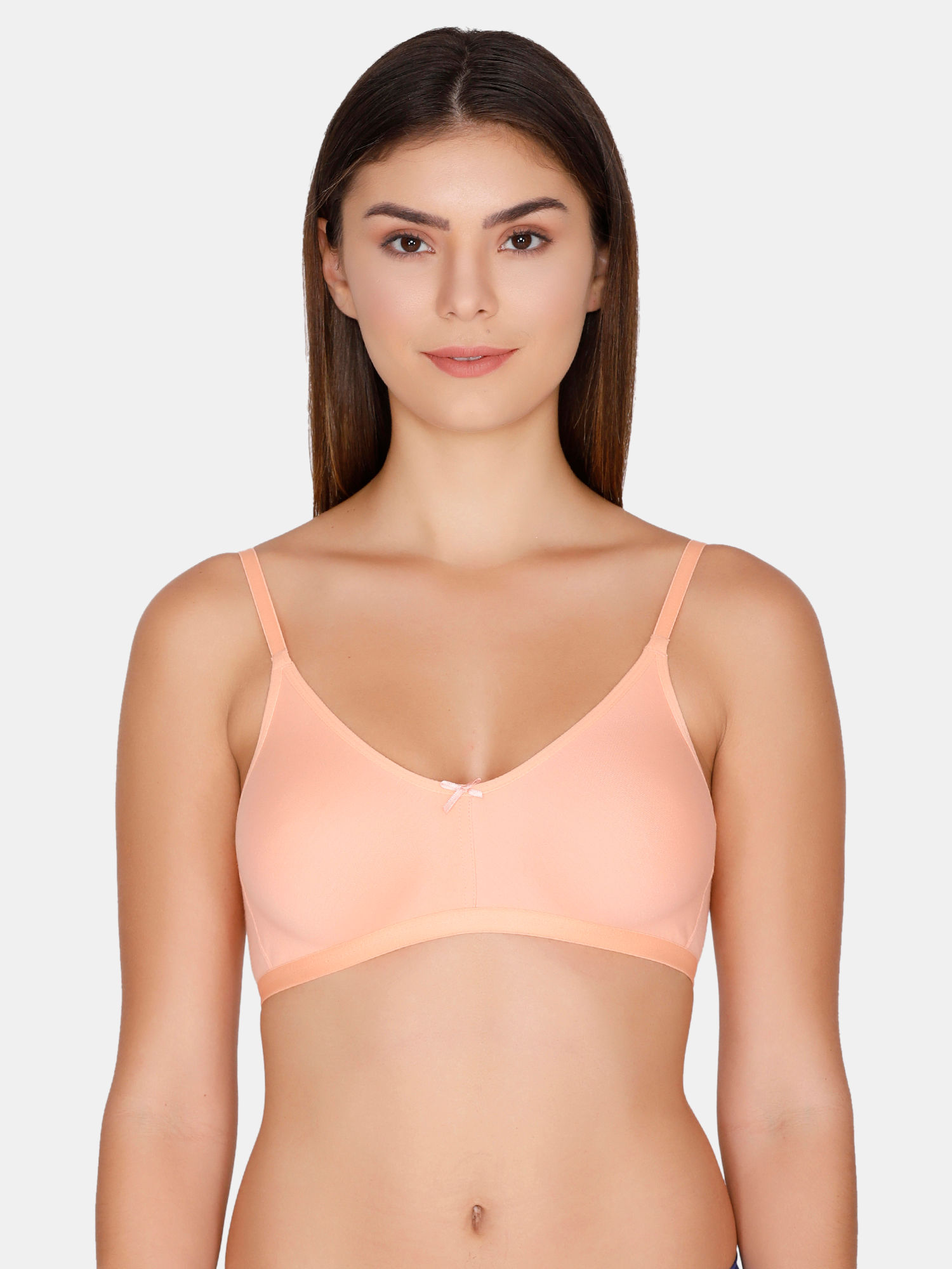 Buy Zivame Rosaline Single Layered Wirefree T- Shirt Bra - Peach