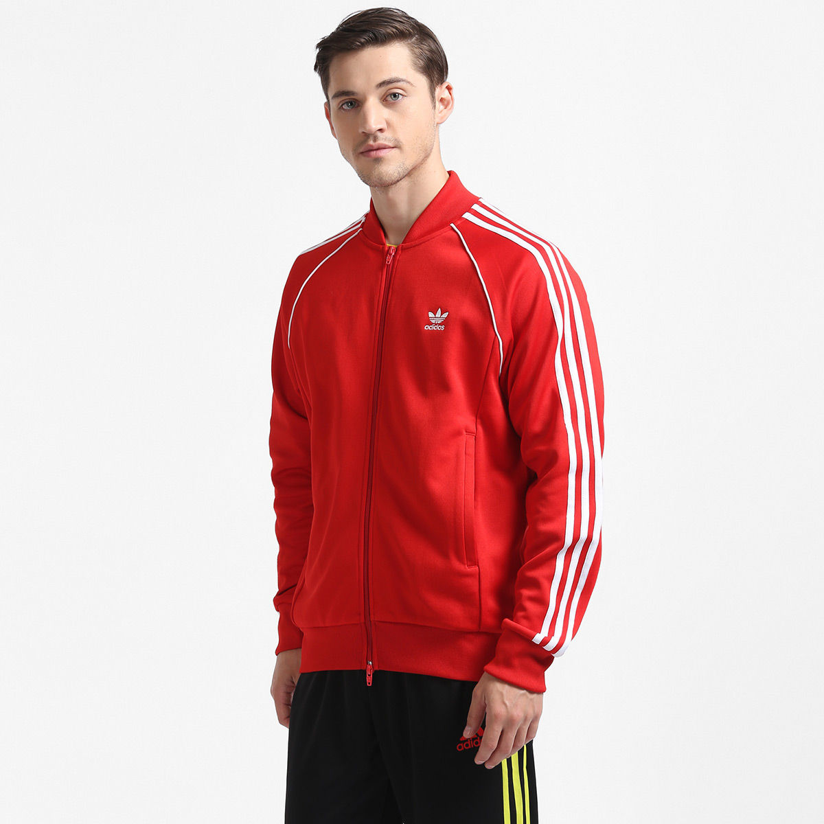 adidas sst track jacket red mens