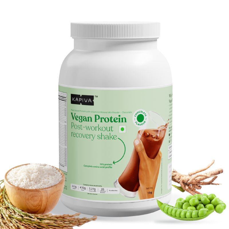 Kapiva Ayurveda Vegan Protein - Chocolate (Post-Workout Recovery)