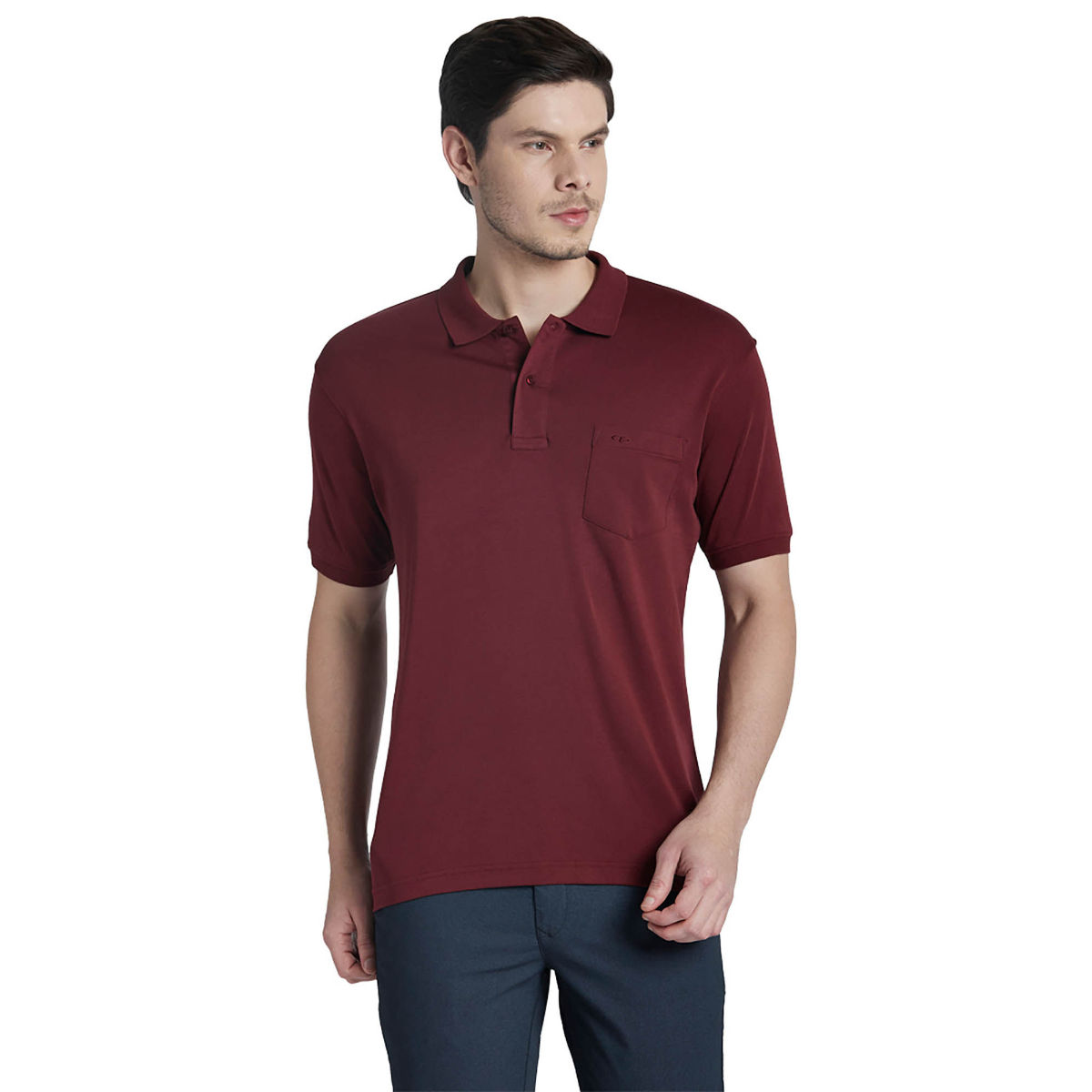 ColorPlus Dark Red Solid T-Shirt (S)