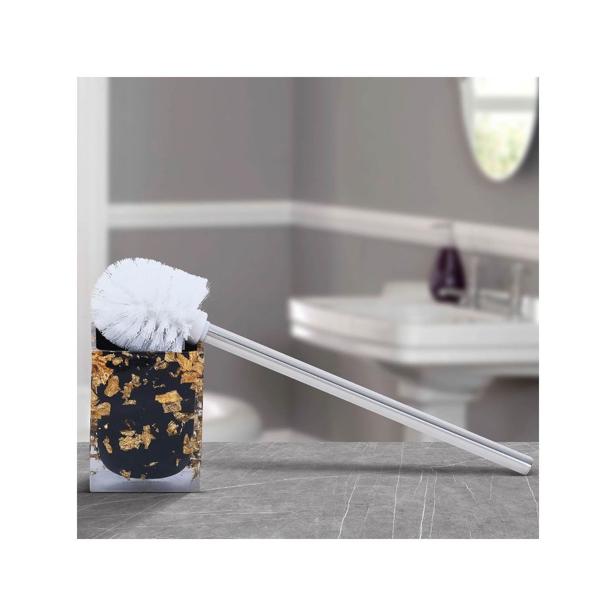 OBSESSIONS Black & Gold Toilet Brush Holder Buy OBSESSIONS Black