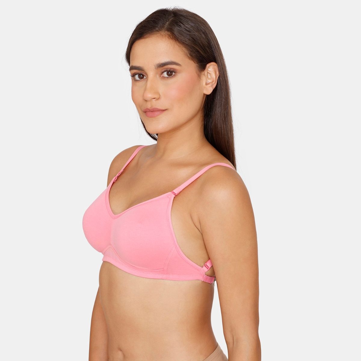 Zivame Beautiful Basics Double Layered NonWired Full Coverage Backless Bra Morning Glory Pink