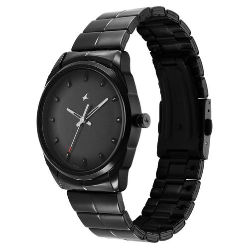 Buy Fastrack Quartz Analog Black Dial Black Stainless Steel Strap - Main Image