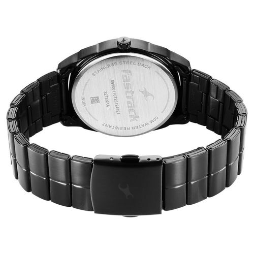 Buy Fastrack Quartz Analog Black Dial Black Stainless Steel Strap