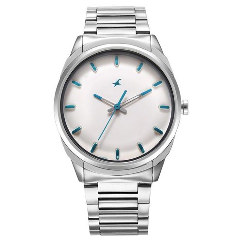 Buy Fastrack Quartz Analog White Dial Silver Stainless Steel Strap