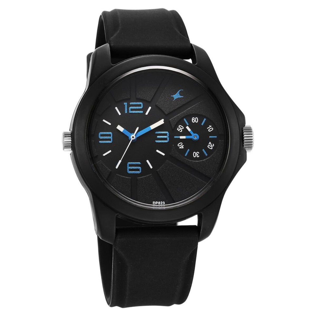 Buy Fastrack Dual Time Quartz Analog Black Dial Silicone Strap Watch for Guys M Online