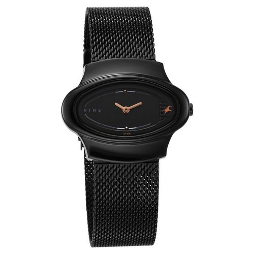 Fastrack Pulse Quartz Analog Black Dial Stainless Steel Strap Watch for  Women with Bracelet (M)