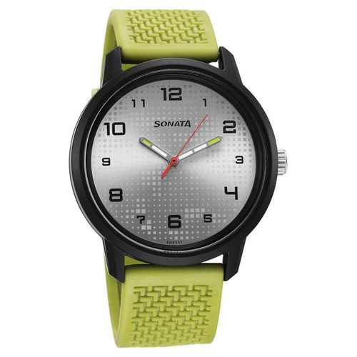 Buy Sonata Volt Quartz Analog Grey Dial Polyurethane Strap Watch - Main Image