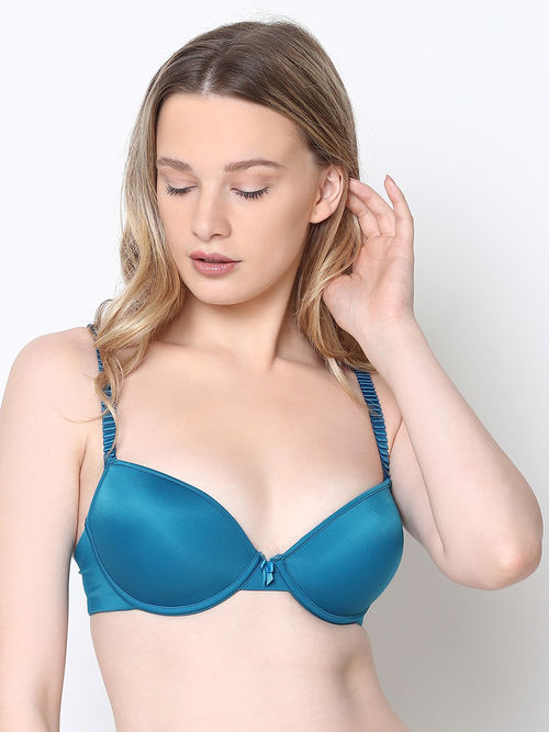 Buy Susie By Shyaway Lush Cerulean Blue Push Up Bra With Back