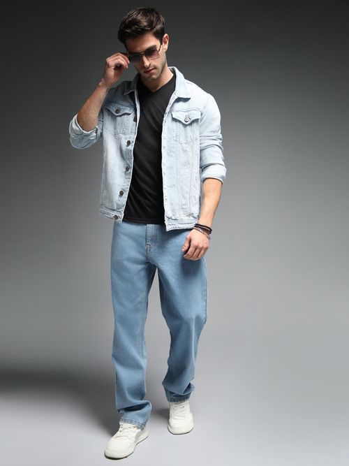 Buy High Star Men 90s Straight Fit Mid-Rise Clean Look Cotton