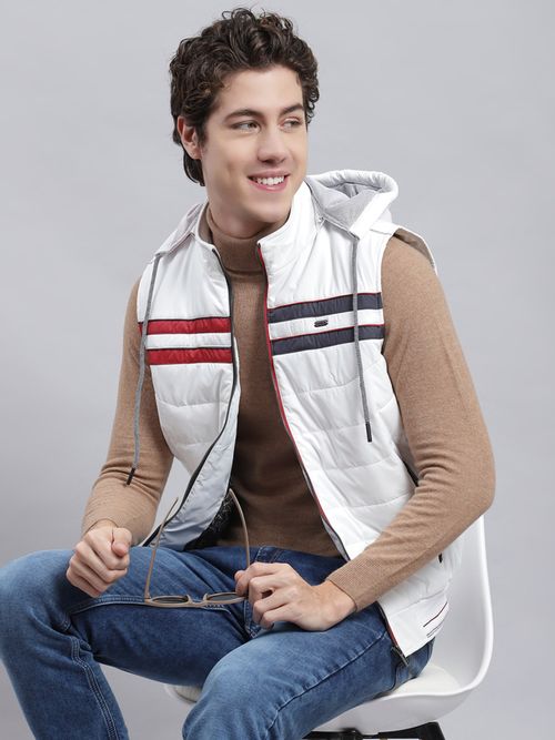 Buy Monte Carlo White Stripes Hood Jacket Online