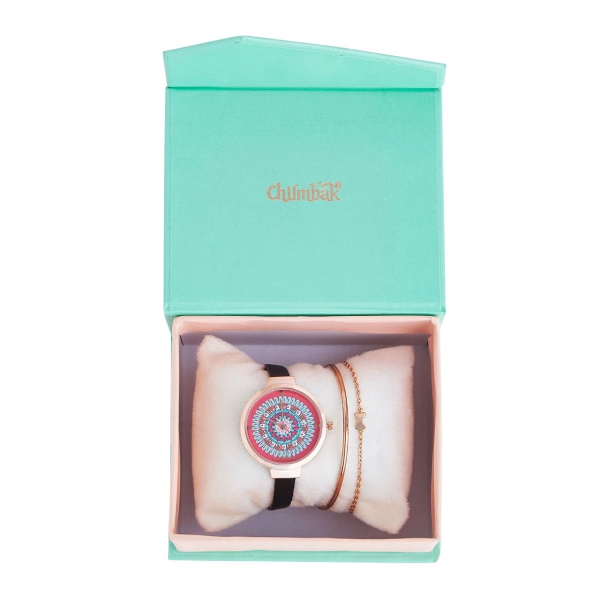 Buy Chumbak Beach Mandala Wrist Watch With Set Of 2 Bracelets Online