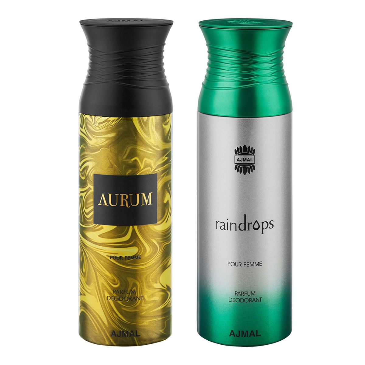 Ajmal Aurum & Raindrops Parfum Deodorant For Women - Pack Of 2