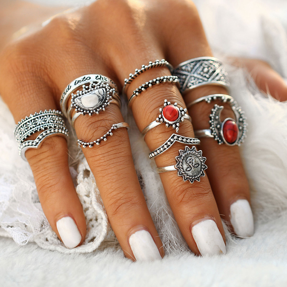 Jewels Galaxy Jewellery For Women Silver Plated Rings Combo