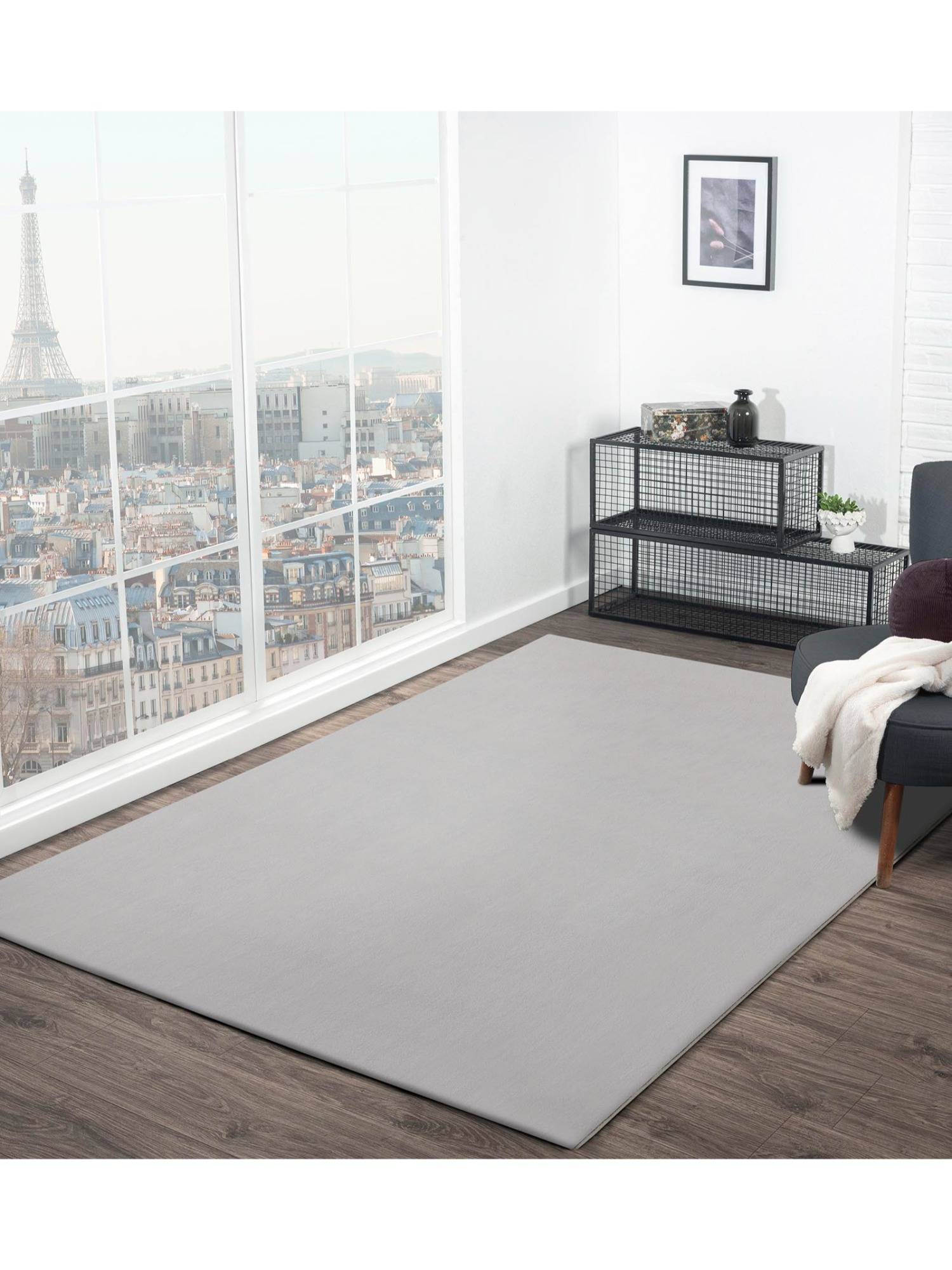 OBSESSIONS Solid Rabit Fur Carpet Stone