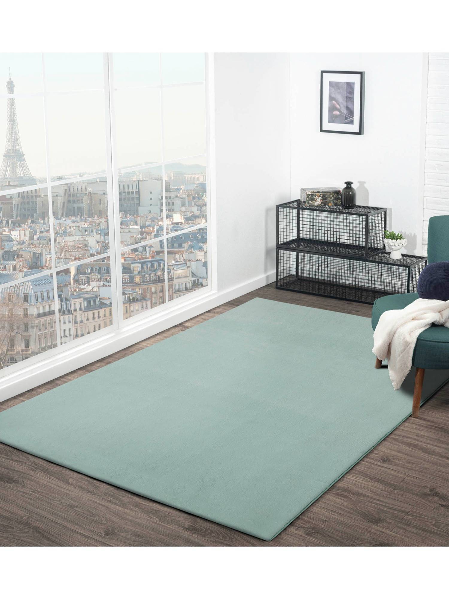 OBSESSIONS Solid Rabit Fur Carpet Sage