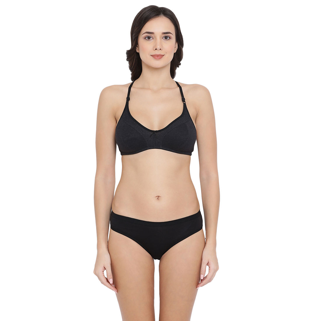 Nykaa on X: Bralettes are always trendy! Do you agree? 🤩 👉  @Cloviafashions Lace Non-Padded Non-Wired Racerback Bra With Bikini Panty -  Brown: Rs.799