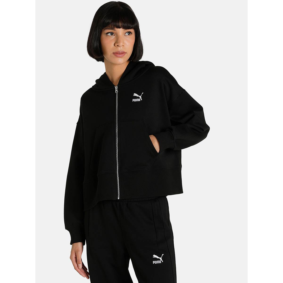 Buy Puma Classics Full-Zip Womens Black Hoodie Online