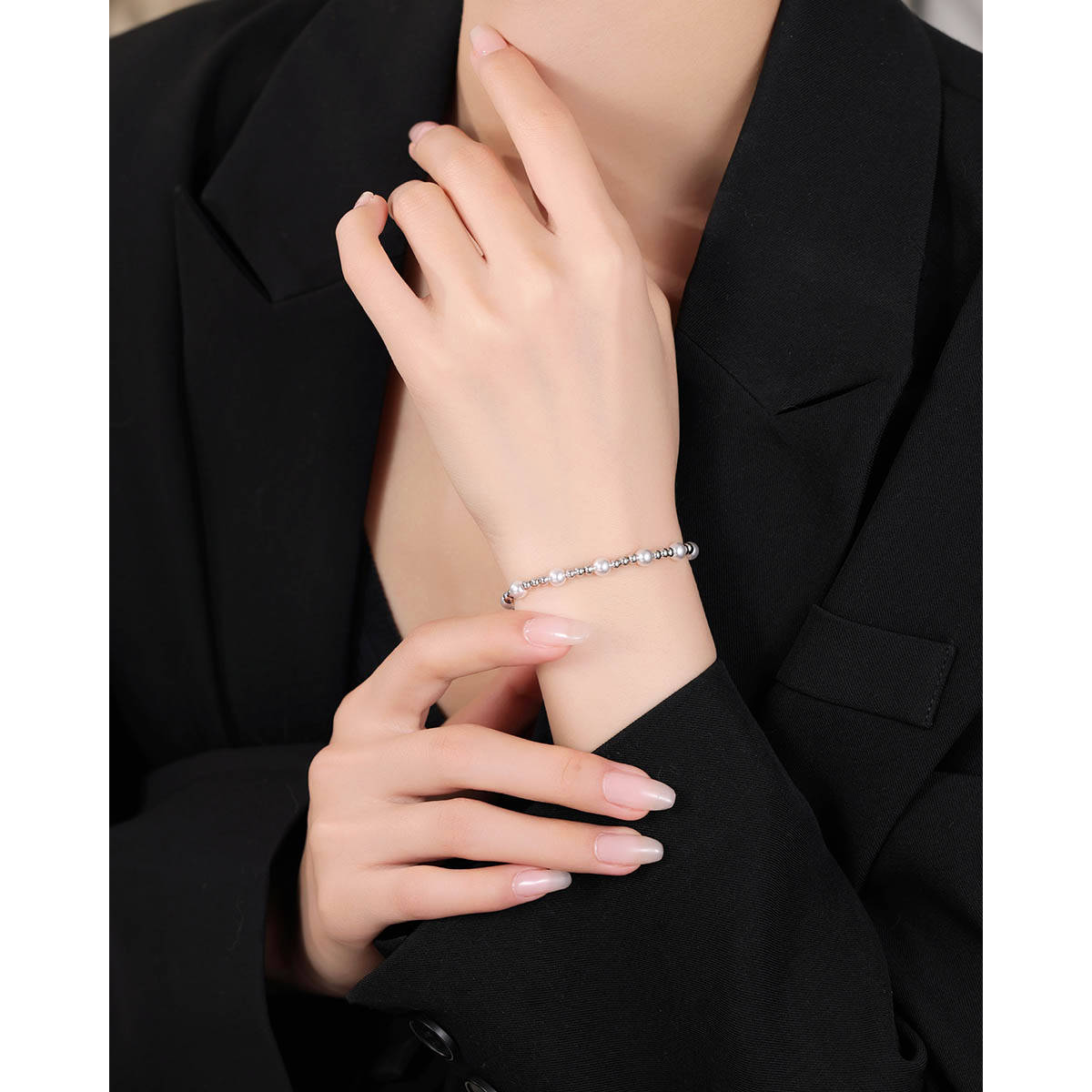 SILMORA White Silver Plated Bracelets