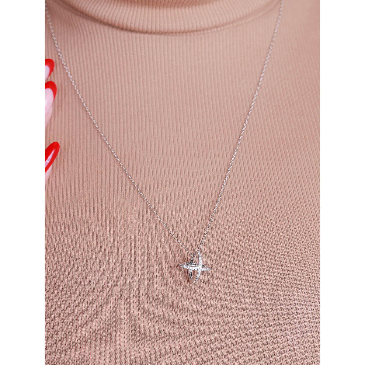 SILMORA White Silver Plated Necklaces & Neckpieces