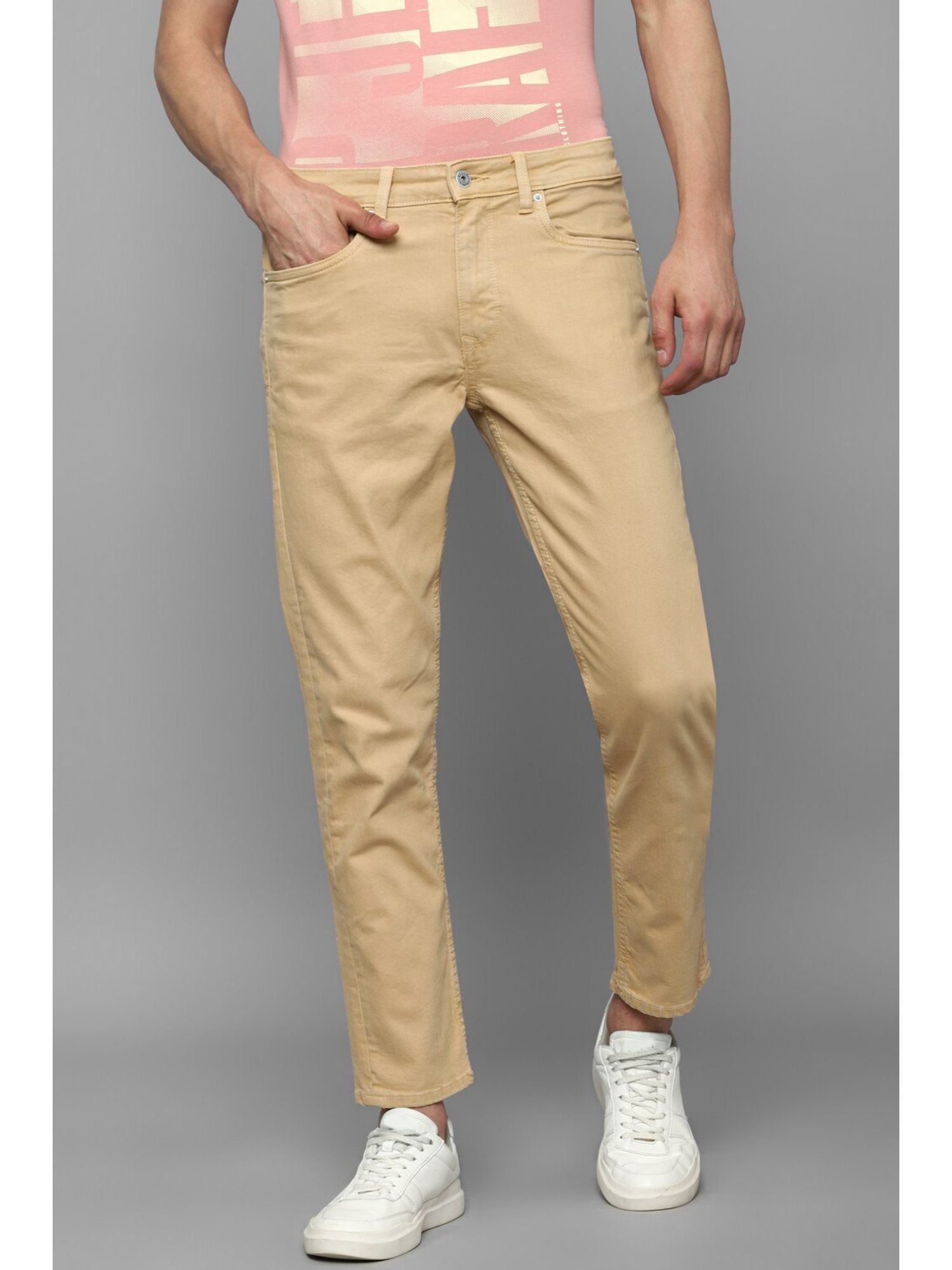 Louis Philippe Jeans Regular Fit Men Beige Trousers - Buy Louis Philippe  Jeans Regular Fit Men Beige Trousers Online at Best Prices in India