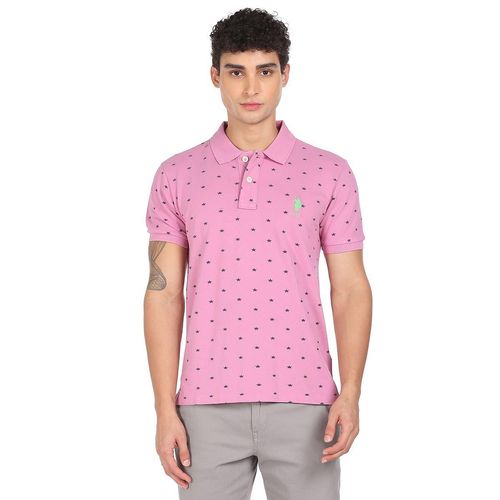 Buy U.S. Polo Assn. Pink Cotton Polo T-Shirt for Men's Online