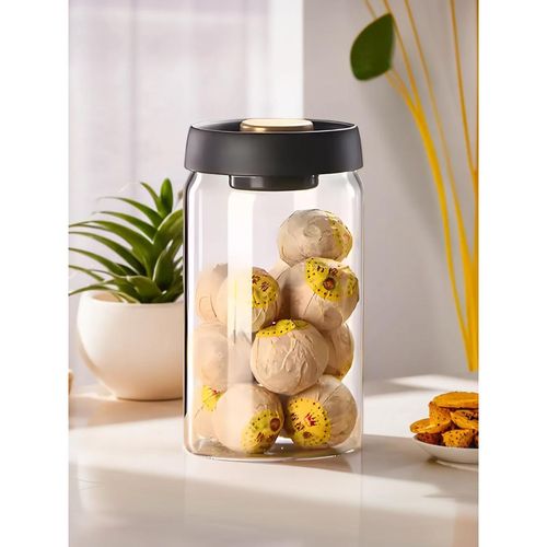 UMAI Borosilicate Glass Storage Jar with Vacuum Lid 1200ml